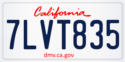 CA license plate 7LVT835
