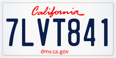 CA license plate 7LVT841