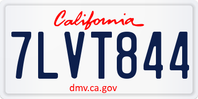 CA license plate 7LVT844