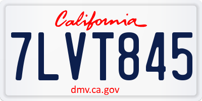 CA license plate 7LVT845