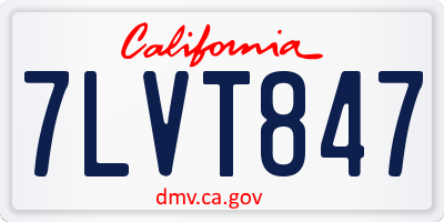 CA license plate 7LVT847
