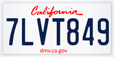 CA license plate 7LVT849