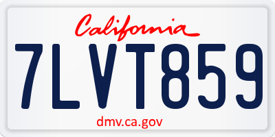 CA license plate 7LVT859