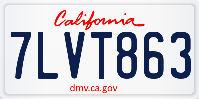 CA license plate 7LVT863