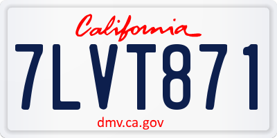 CA license plate 7LVT871