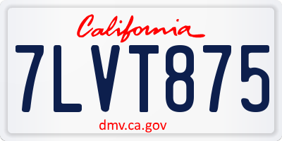 CA license plate 7LVT875