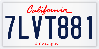 CA license plate 7LVT881