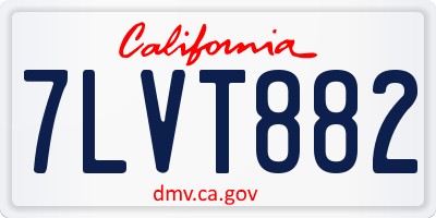 CA license plate 7LVT882