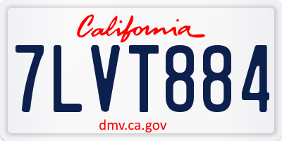 CA license plate 7LVT884