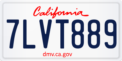 CA license plate 7LVT889