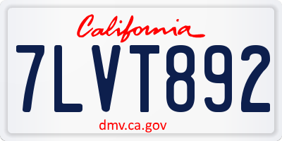 CA license plate 7LVT892