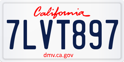 CA license plate 7LVT897
