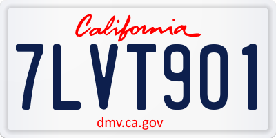 CA license plate 7LVT901