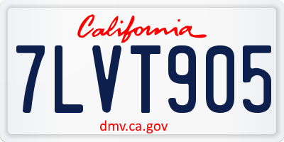 CA license plate 7LVT905