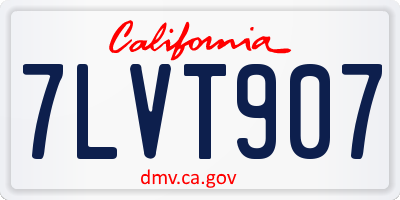 CA license plate 7LVT907