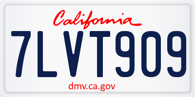 CA license plate 7LVT909