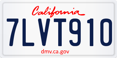 CA license plate 7LVT910