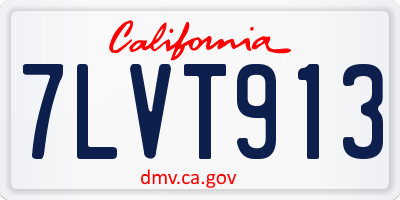 CA license plate 7LVT913