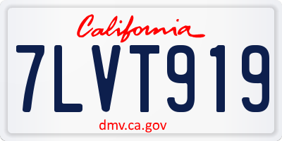 CA license plate 7LVT919