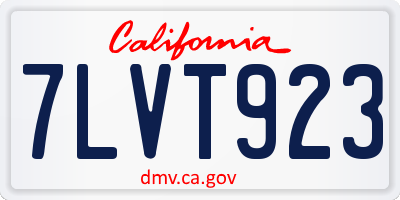CA license plate 7LVT923