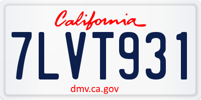 CA license plate 7LVT931