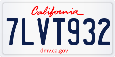 CA license plate 7LVT932