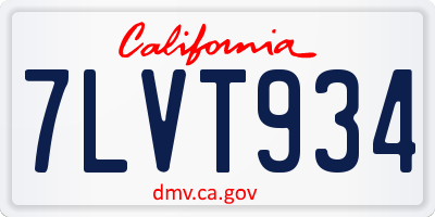 CA license plate 7LVT934