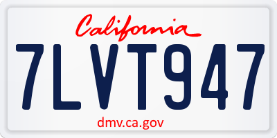 CA license plate 7LVT947