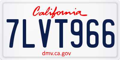 CA license plate 7LVT966