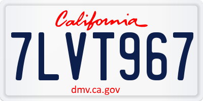CA license plate 7LVT967