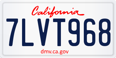 CA license plate 7LVT968