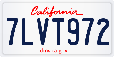 CA license plate 7LVT972