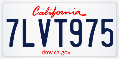 CA license plate 7LVT975