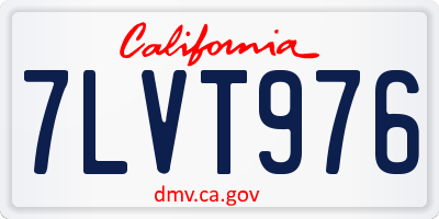 CA license plate 7LVT976