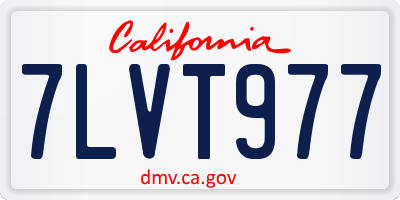 CA license plate 7LVT977