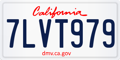 CA license plate 7LVT979