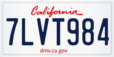 CA license plate 7LVT984
