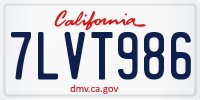 CA license plate 7LVT986