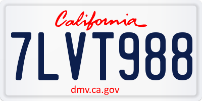 CA license plate 7LVT988