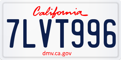 CA license plate 7LVT996