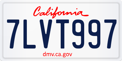CA license plate 7LVT997