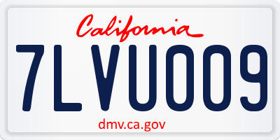 CA license plate 7LVU009