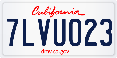 CA license plate 7LVU023