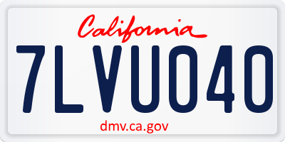 CA license plate 7LVU040