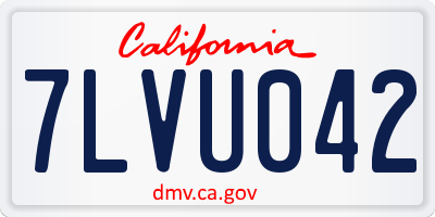 CA license plate 7LVU042