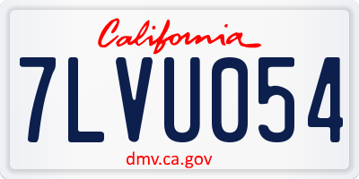 CA license plate 7LVU054