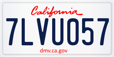 CA license plate 7LVU057