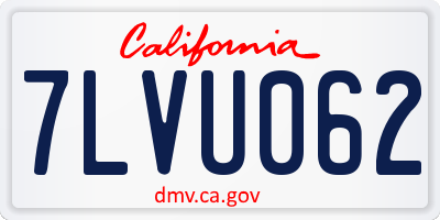 CA license plate 7LVU062