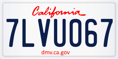 CA license plate 7LVU067