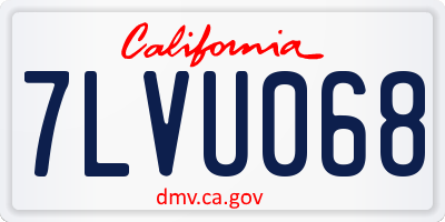 CA license plate 7LVU068